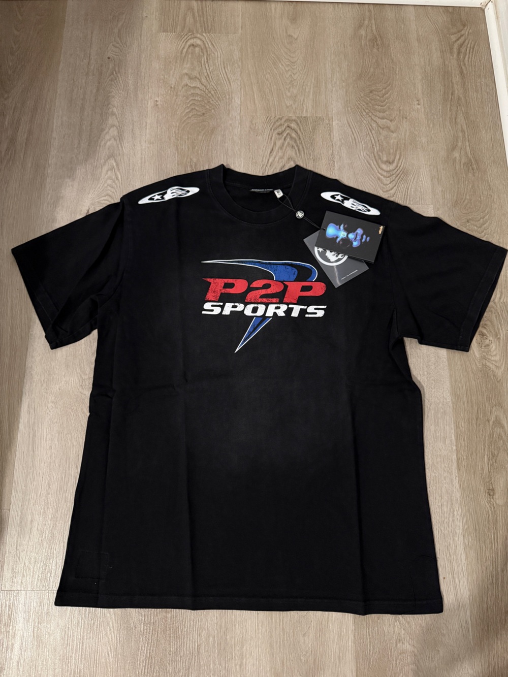 P2P Sports Black Graphic Logo Tee